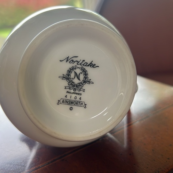 Noritake White and Blue Floral Pitcher - Picture 3 of 5